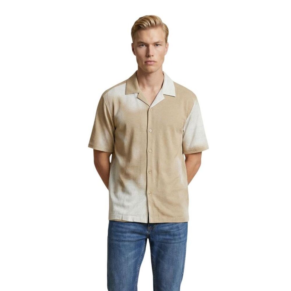 Only & Sons Beige Viscose Shortsleeve Men's Shirt